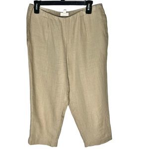 J. Jill Love Linen tan cropped linen pants Capri Petite Small
